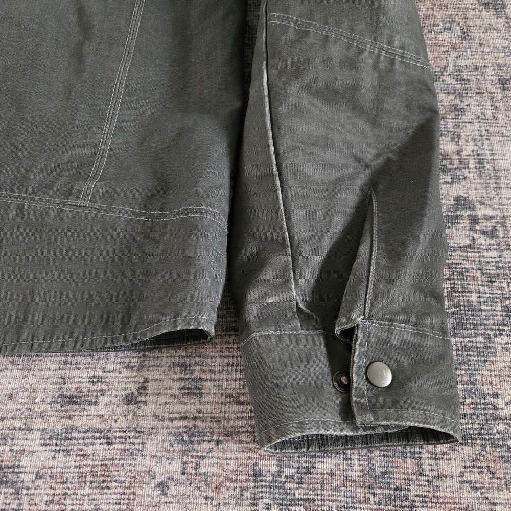 Kuhl Burr Jacket Mens XXL Gray Olive Green Zip-up Waxed Canvas Gunmetal Sty 1052 - Picture 12 of 13